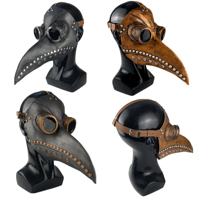 Plague Doctor Bird Mask Long Nose Beak Cosplay Steampunk Halloween Costume Props Latex Material