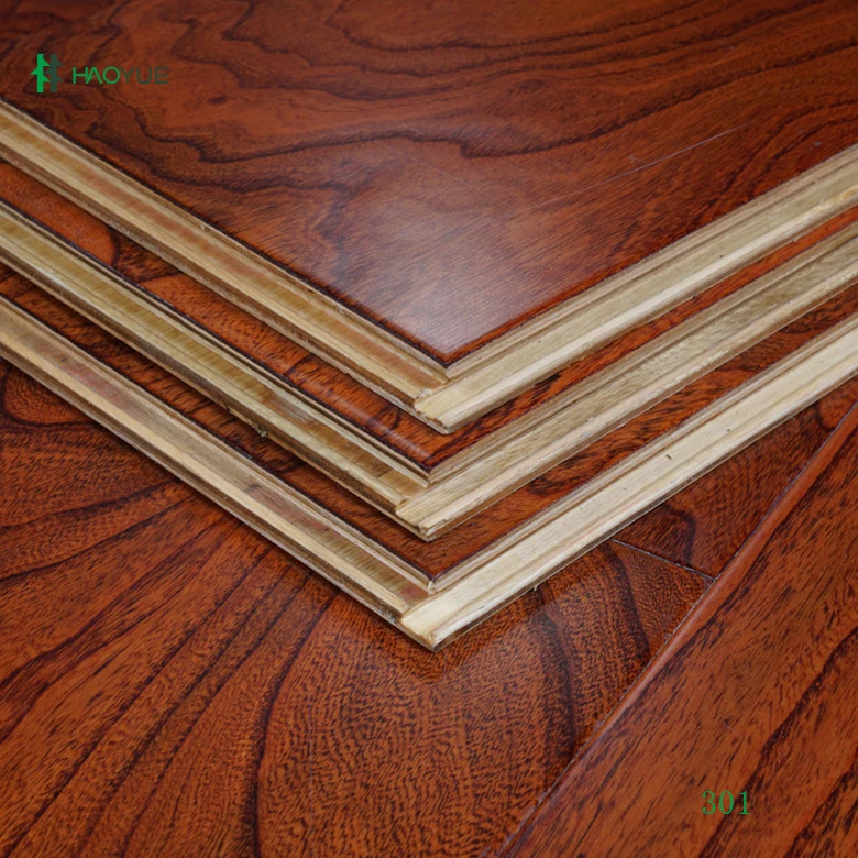 UV Coating Finished African Teak Multilayer Engineered Wood Flooring