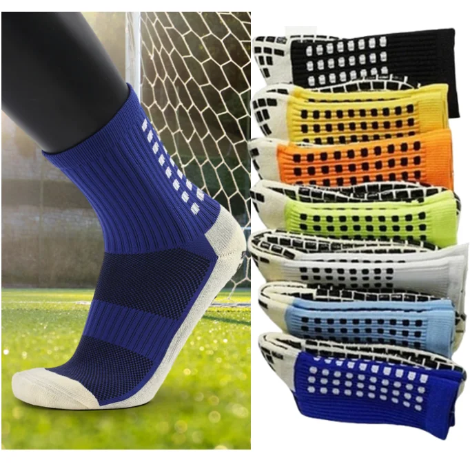 crew jacquard grip running soccer socks Wholesale Anti Slip Sock Non Slip Soccer Grippy Sport Football Sports Grip Socks For Men