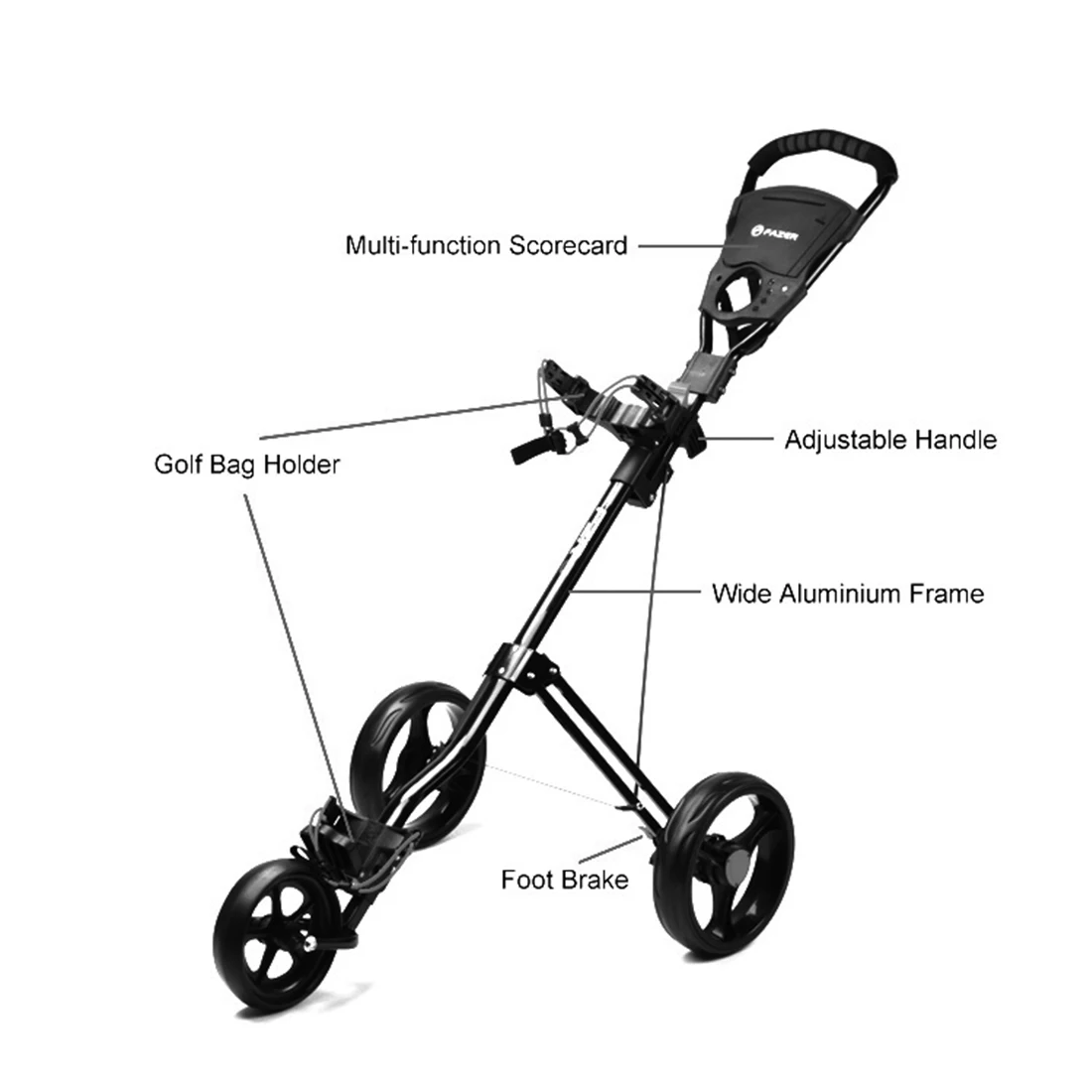 ESWING European Warehouse For Sale Golf Cart  Follow Me Portable Moving Foldable 3 Wheel push Golf Trolley