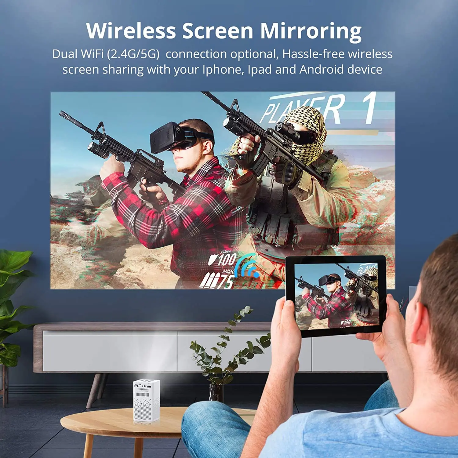 Dlp Projector Dlp  Smart Android 9.0 Portable Mini DLP Projector With WIFI And Battery One-Stop Service