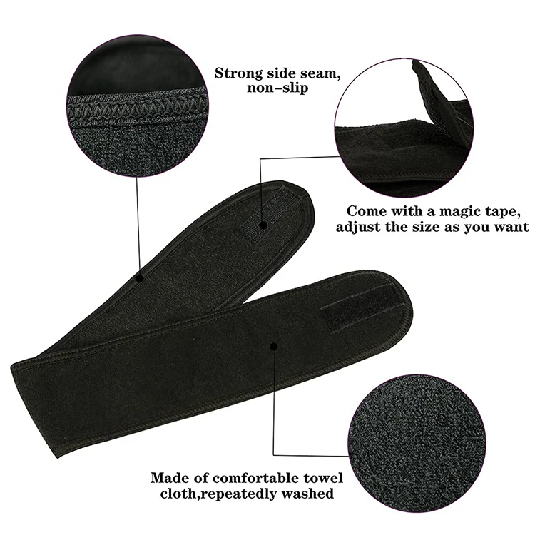 Custom Logo Terry Cloth Hairbands Facial Makeup Washing Face Headband Skin Care Beauty Salon Spa Headband For Girls