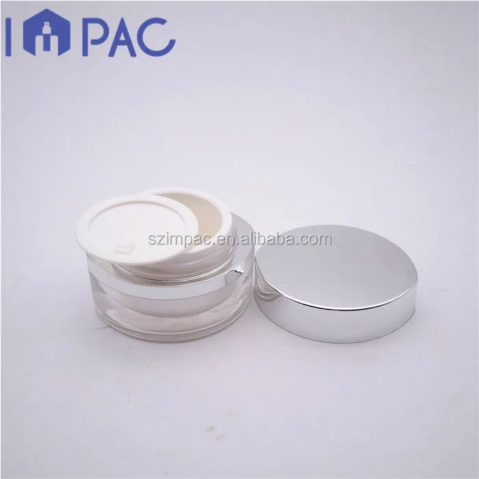 Oval shape luxury acrylic jar 30g 1oz with silver cap for cosmetics