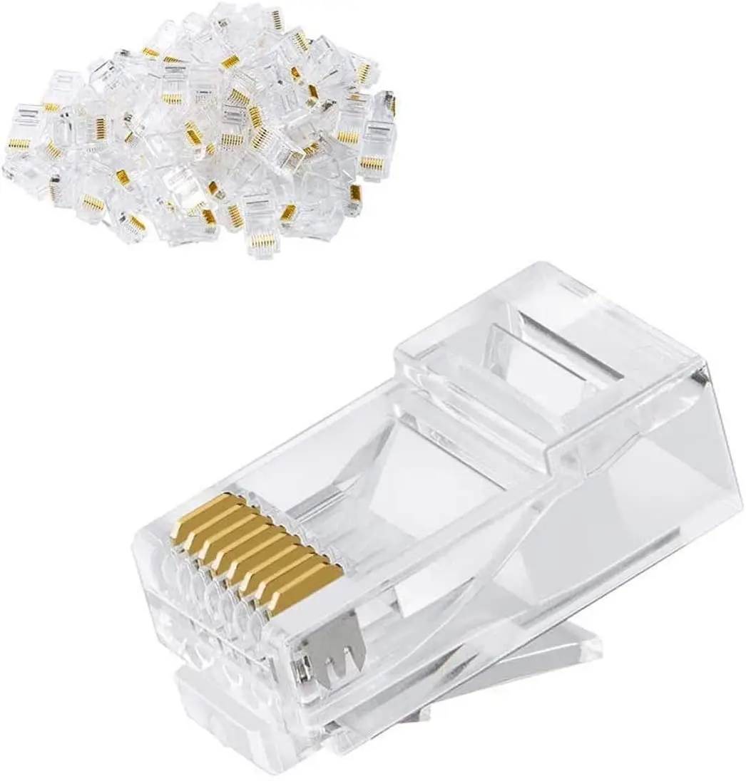 Cat6 RJ45 connector plug amp connector 8pin rj45 gold plug