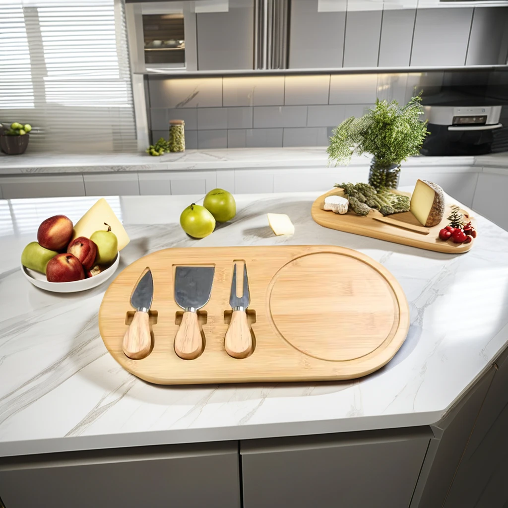 Custom Bamboo Charcuterie Board Set Cheese Serving Board and Chopping Block Wood Product
