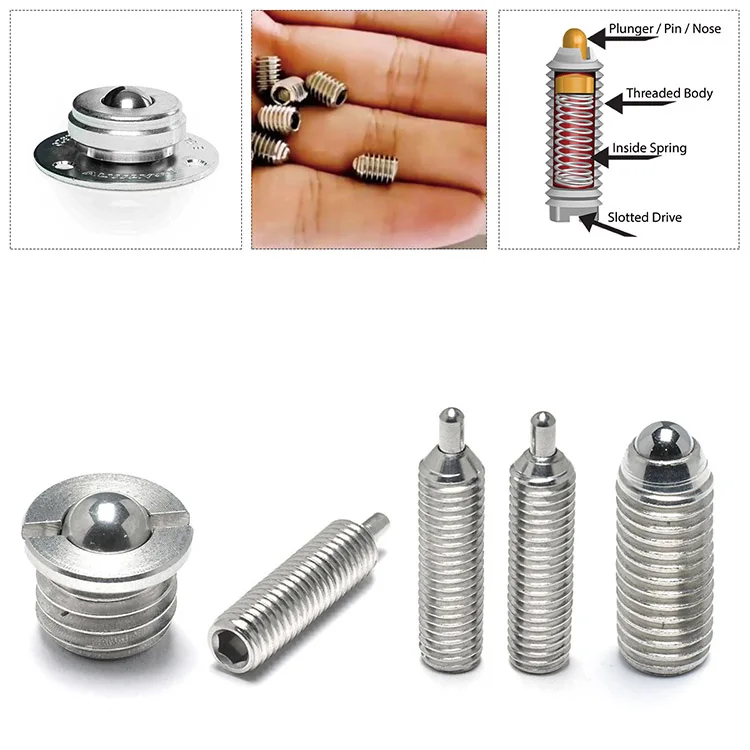 High Quality Steel Stainless Steel Customized Hex Slotted Socket Spring Ball Point Screw Plunger