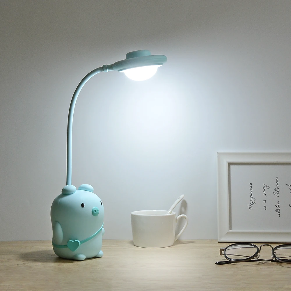 Pig shape Eye Protection Cute style LED Table Lamp, 5V 2W ABS Study Reading Desk Lamp LED Table Lamp
