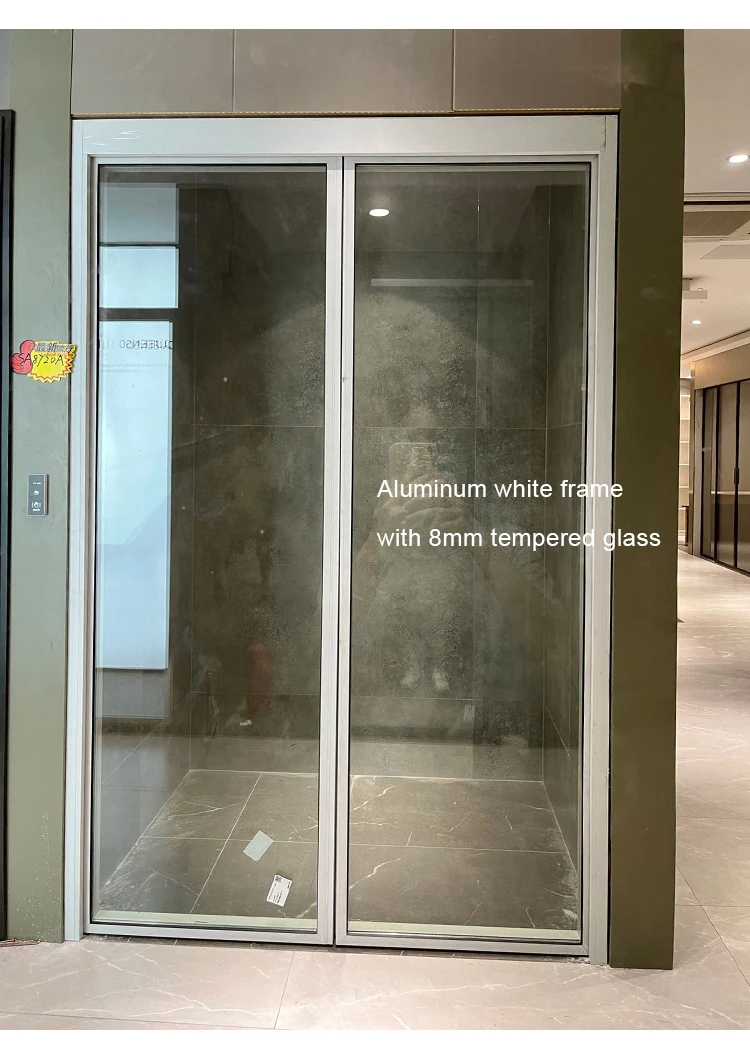 HDSAFE Automatic swing door aluminum frame hidden hinge electric swing door interior exterior entry glass door Automatic opener