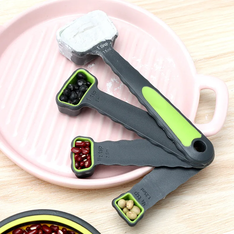 Bpa Free Adjustable Portable Durable Colorful Top Seller 8 Piece Silicone Measuring Spoons And Cups Measure Spoon Set