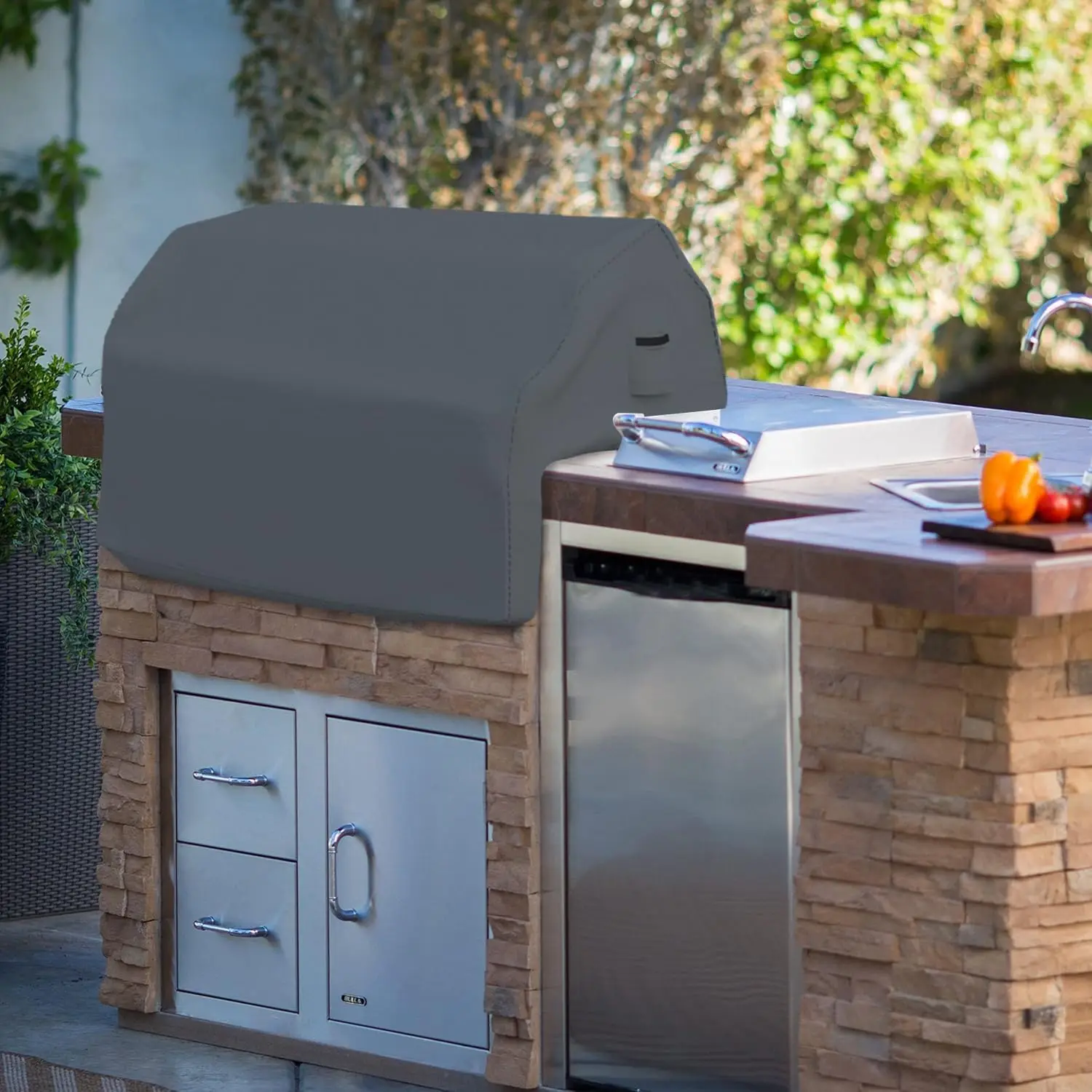 600D Customized Waterproof  Durable Barbecue Manhole All Built-in Grill Outdoor BBQ Grill Cover