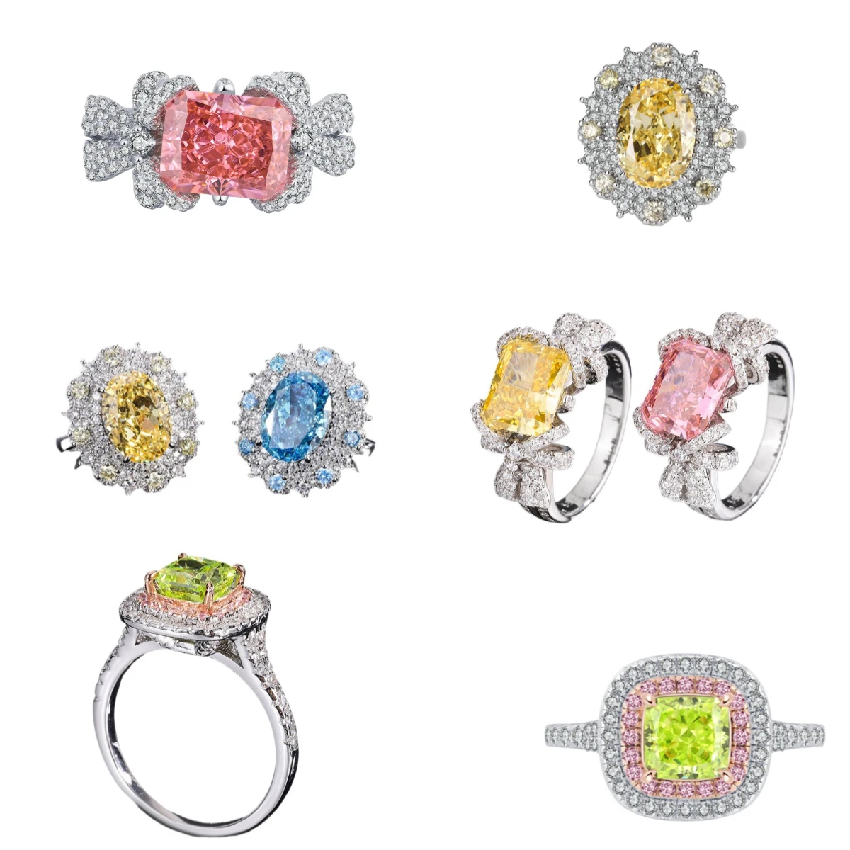 Fine jewelry moissanite rings cz ruby ring flower wholesale sterling silver rings for women