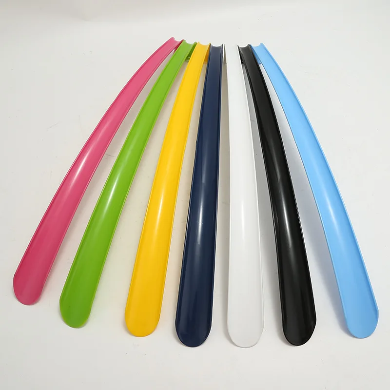 home decoration colorful plastic shoe horn short long  customized logo color  home easy use shoe horn with hook