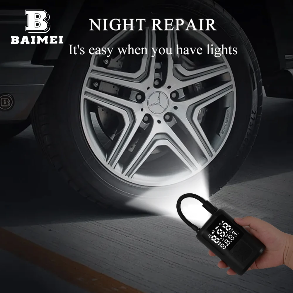 BM Mini Wireless Electric Portable Rechargeable Car Air Compressor Pump Digital Tire Inflator For Car Bicycle