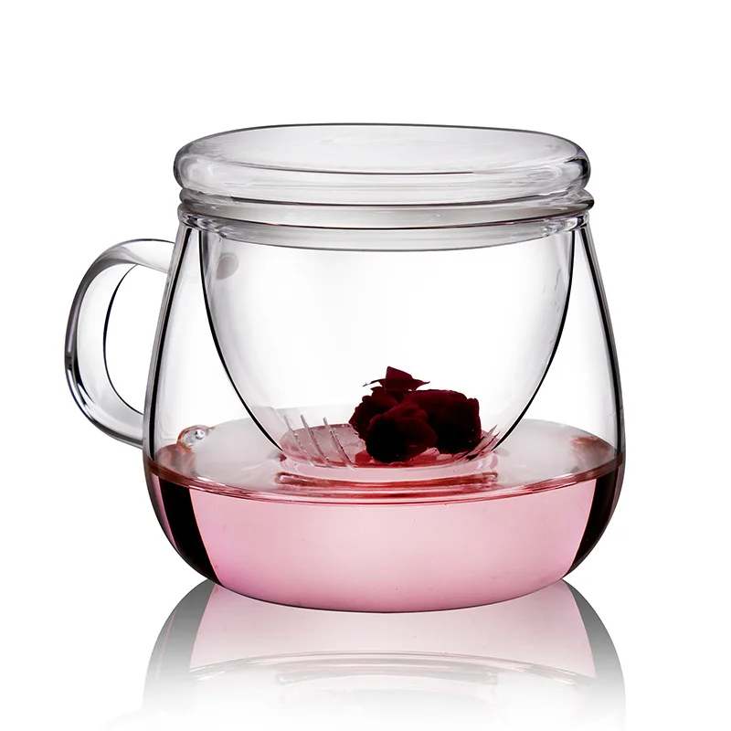 Personal Glass Tea Cup with Infuser and Lid for Tea Making Includes Coffee & Tea Set