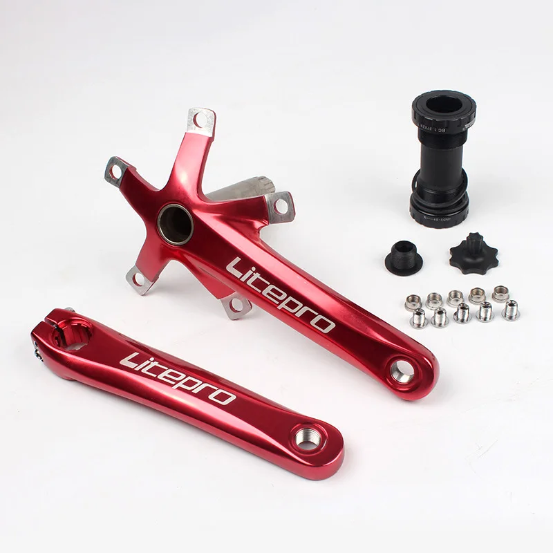 Folding Bike Crankset Disc Bicycle Disc Hollow Crank 130BCD with Bottom Bracket