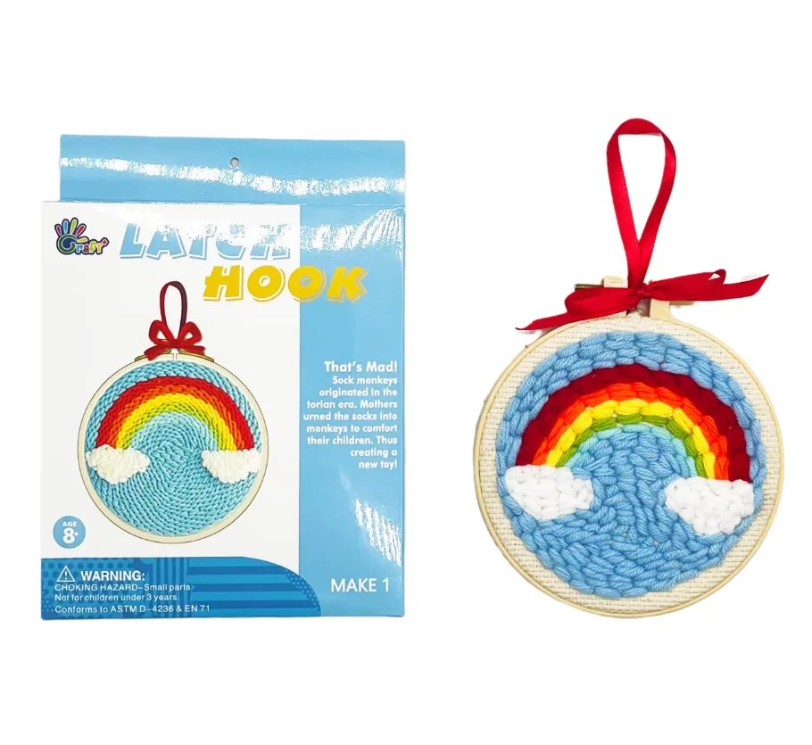 New Product Ideas 2024 DIY Different Patterns Easy Making Animal Latch Hook Easter Craft Box Craft Kit Bear For Kids