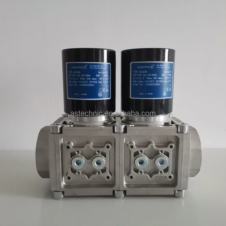 Drying oven pipe fittings Double speed open combustion gas combination solenoid valve 220V