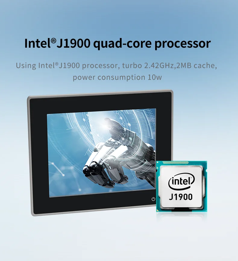 SINSMART 8inch J1900 WiFi ip65 waterproof all in one touch industrial fanless rugged tablet pc