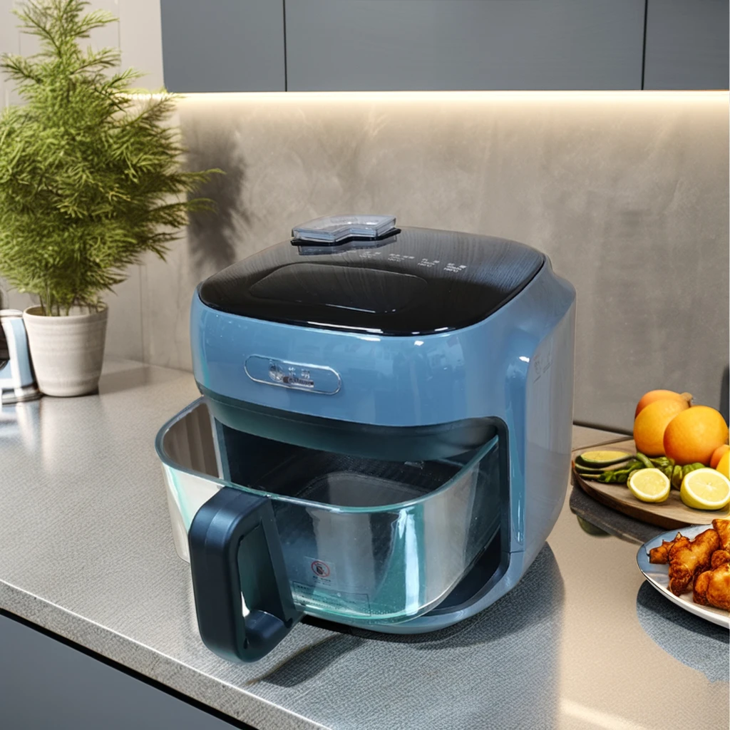 Professional 7L Square Modern Intelligent Electric Air Fryer Oven Oil-Free Steamer with Deep Fryer Pot for Household