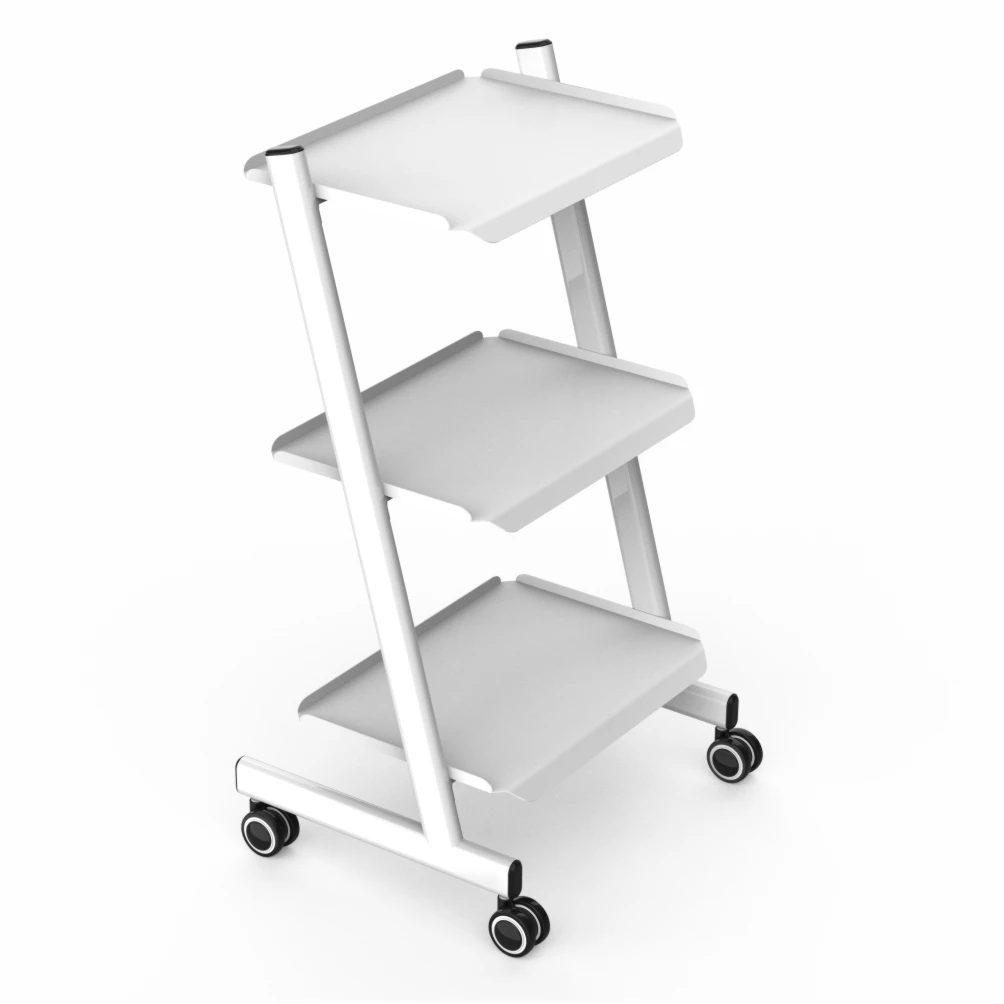 3 Tier Rolling Trolley On Wheels Heavy Duty Metal Frame for beauty salon spa