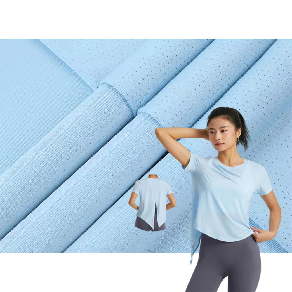 N012 Wholesale Knitted Fabric Polyester Spandex Breathable Mesh Fabric Sport Wear T Shirt Fabrics For Clothes Material