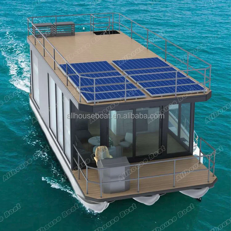 Allhouse 10m Water Floating Pontoon Houseboat Modular Moving Sea Boat House