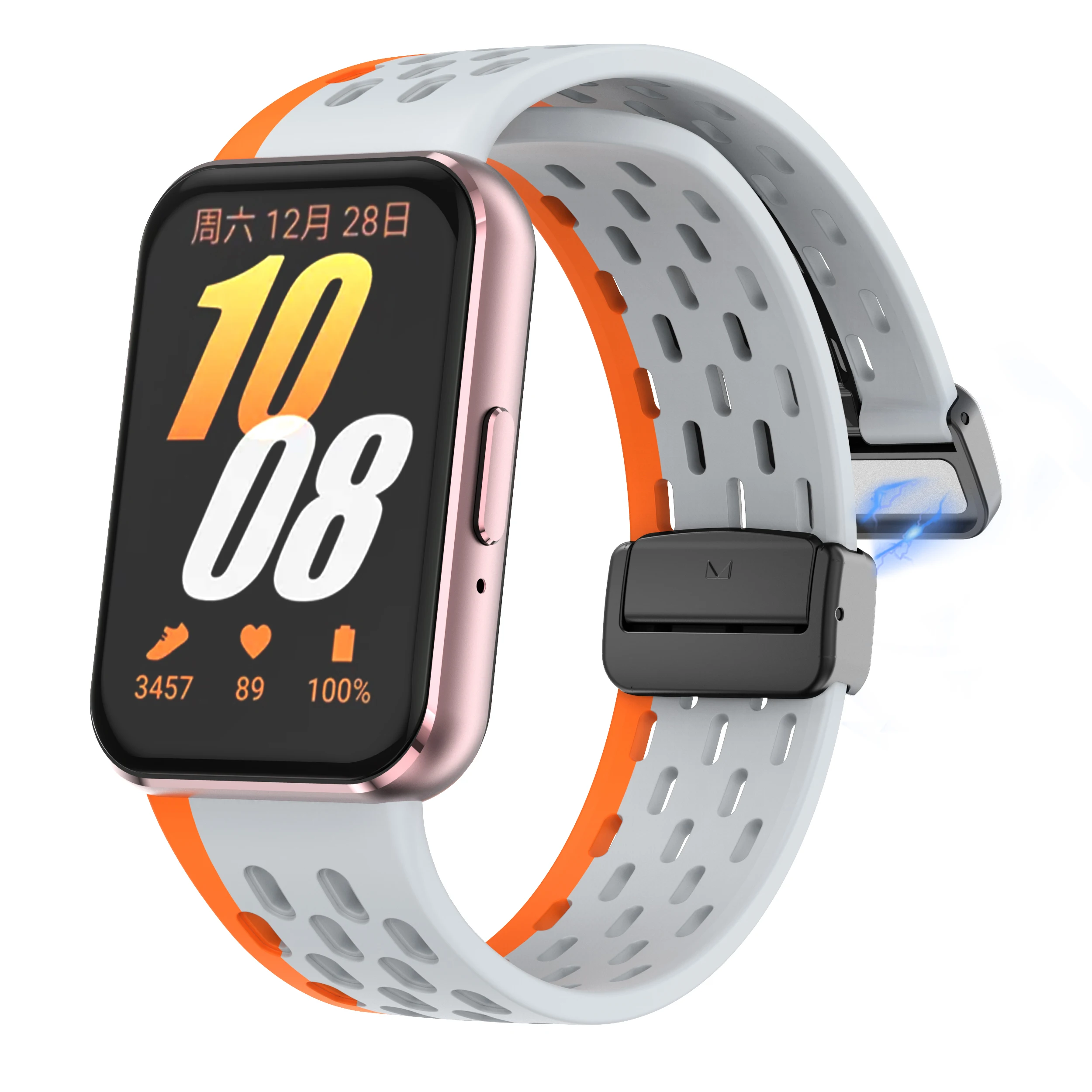 Eraysun Silicone Adjustable Watch Accessories Magnetic Buckle Wristband Fitness Straps Replacement Bands For Samsung Galaxy Fit3