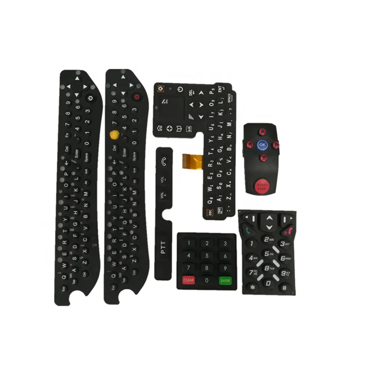 Colour Key Button Silicone Rubber Keypad Red and Green 1 Million Actuations Per Key 10 Msec. Maximum Single RSRK073104 15 Kv/mm