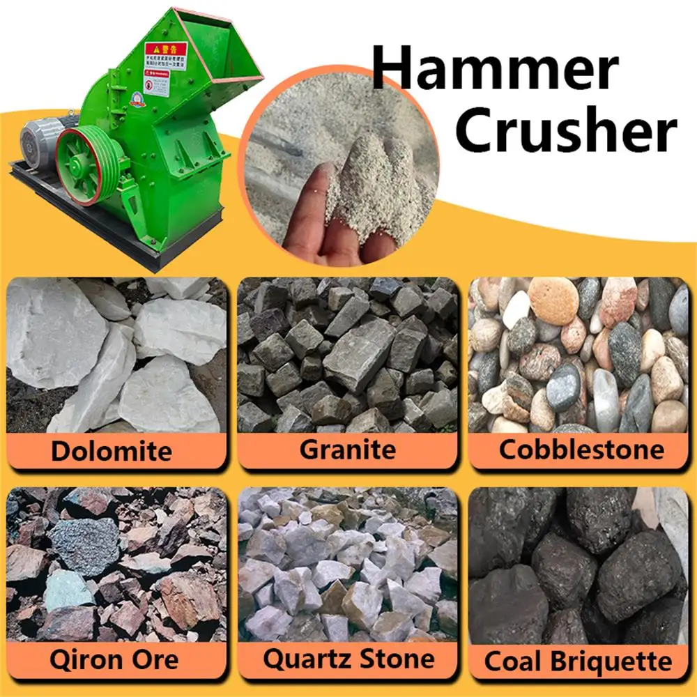Diesel driven hammer crusher is suitable for gold mining 10 tph good finished product granularity hammer crusher