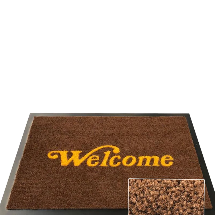 New Design Pvc Backing Welcome Logo Custom Front Door Mat For Door