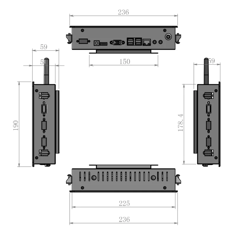 HUGEROCK PTC08W cheap Business IP65 Embedded RJ45 capacitive Linuxs open frame Linux All In One Panel Pc Computer