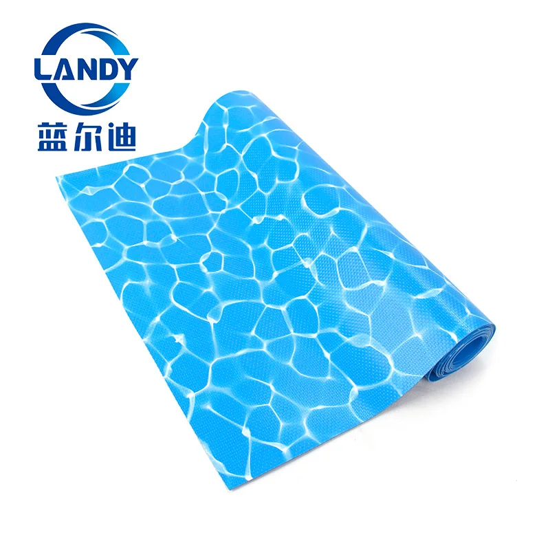 1.5 2mm PVC Swimming Pool Liner waterwave pattern with Anti-slip for Inground Above Ground Pools Custom Patten