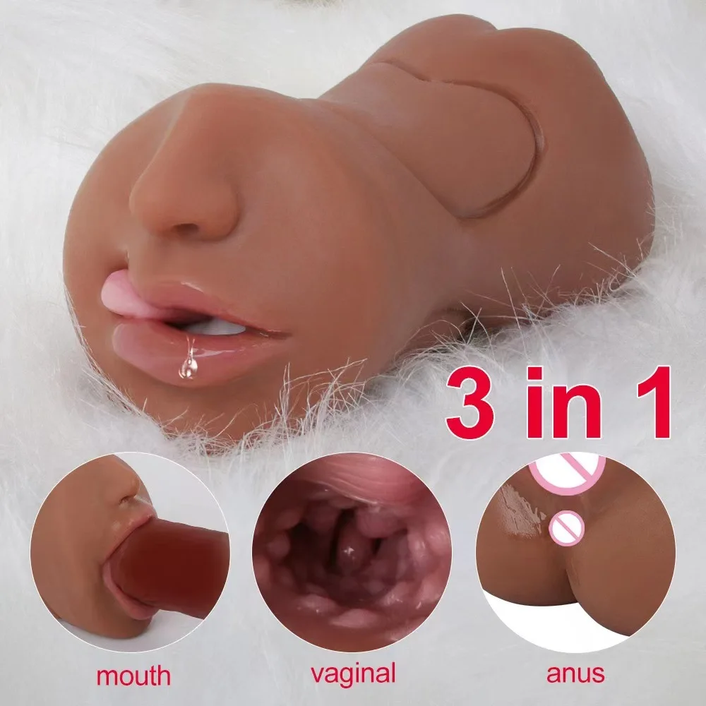 3 In 1 Oral Sex Men Massage Manual Masturbation Silicone Doll Skin Color Airplane Cup Male Masturber Cup Toys