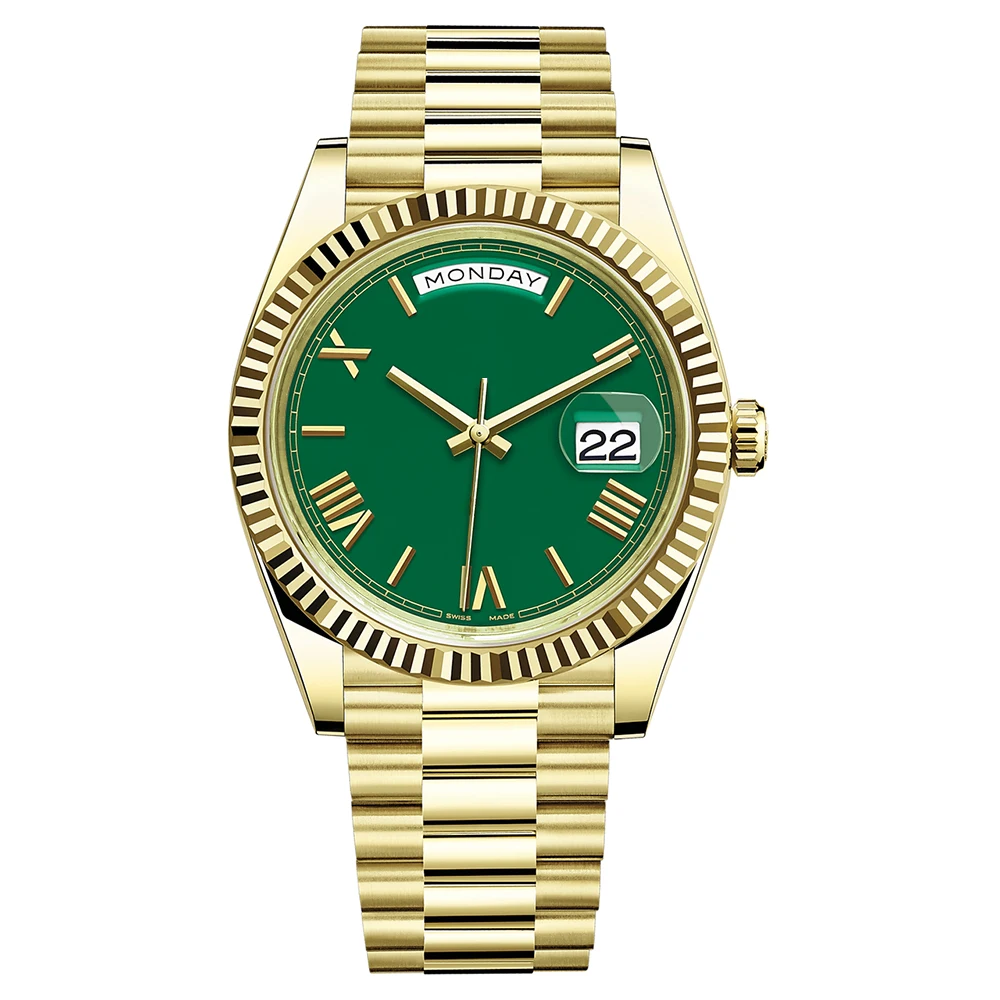 luxury watches men Yellow Gold watch President Date 40mm Champagne Roman Marker Dial Sapphire Crystal 3255 automatic AAA watch