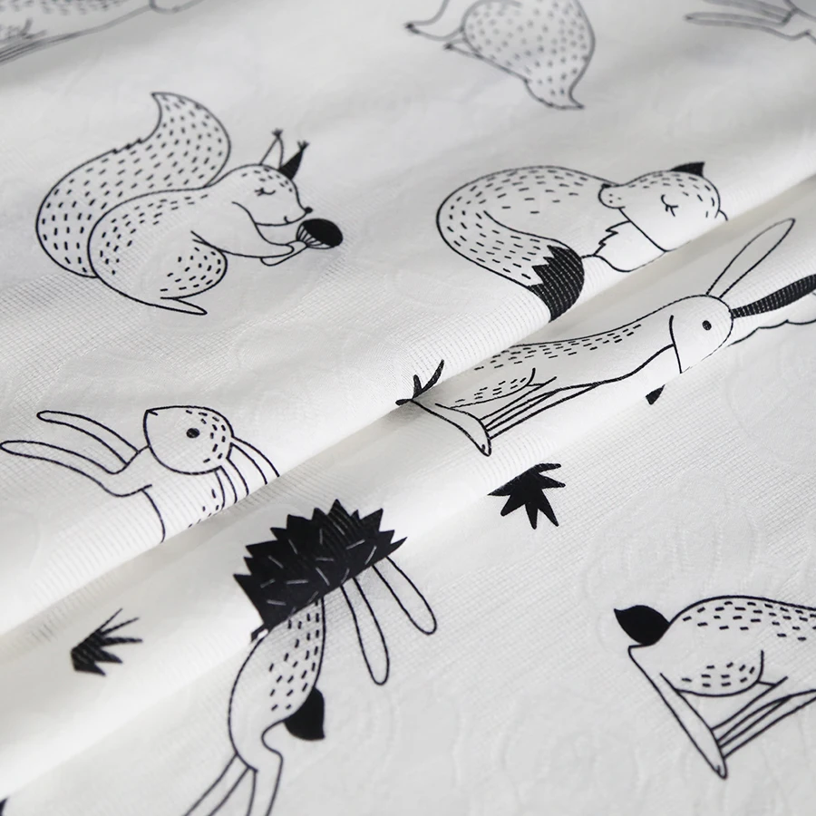 Wholesale Custom Digital Printing fox design  on Cotton Jacquard fabric for kids