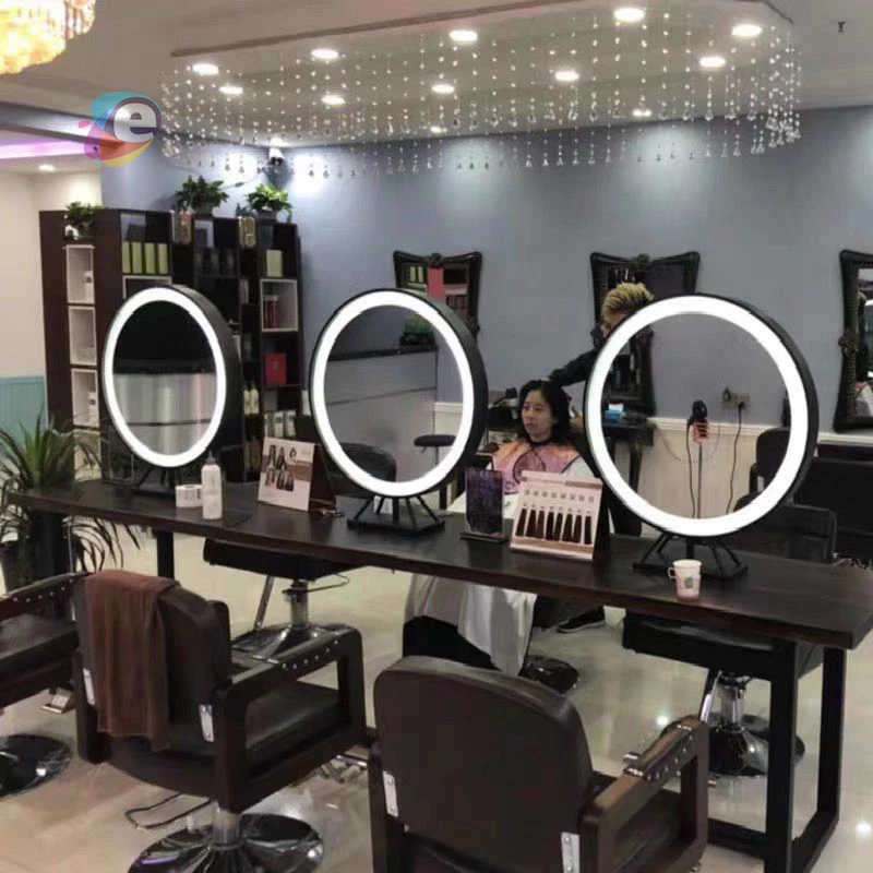 Современная Роскошная 3d рендеринг парикмахерских зеркал для салона интерьерная витрина с индивидуальным дизайном стеклянная деревянная