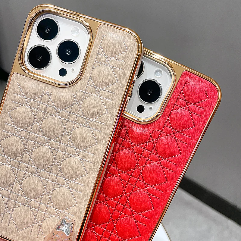 VIETAO custom black pebble leather phone case for iphone 14 Pro max 14pro 14plus mobile phone cover shell