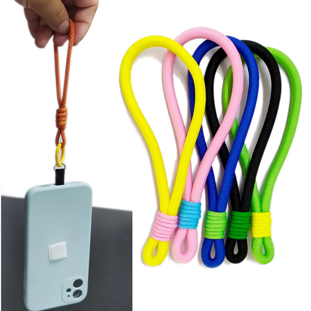 Модный красочный ручной вязаный брелок с ремешком для ключей короткий браслет держатель для телефона шнурки брелок для рекламного подарка