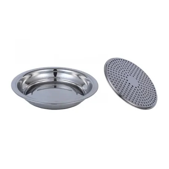 Wholesale 201/410/304 Steamer rack Stainless Steel Multi-Purpose Round Dumpling plate with color box
