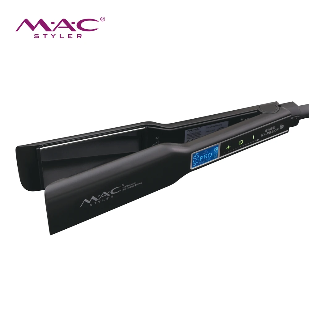 MAC Styler 450F 230C Black Color Wide Touch Screen Flat Iron Professional Titanium Hair Straightener