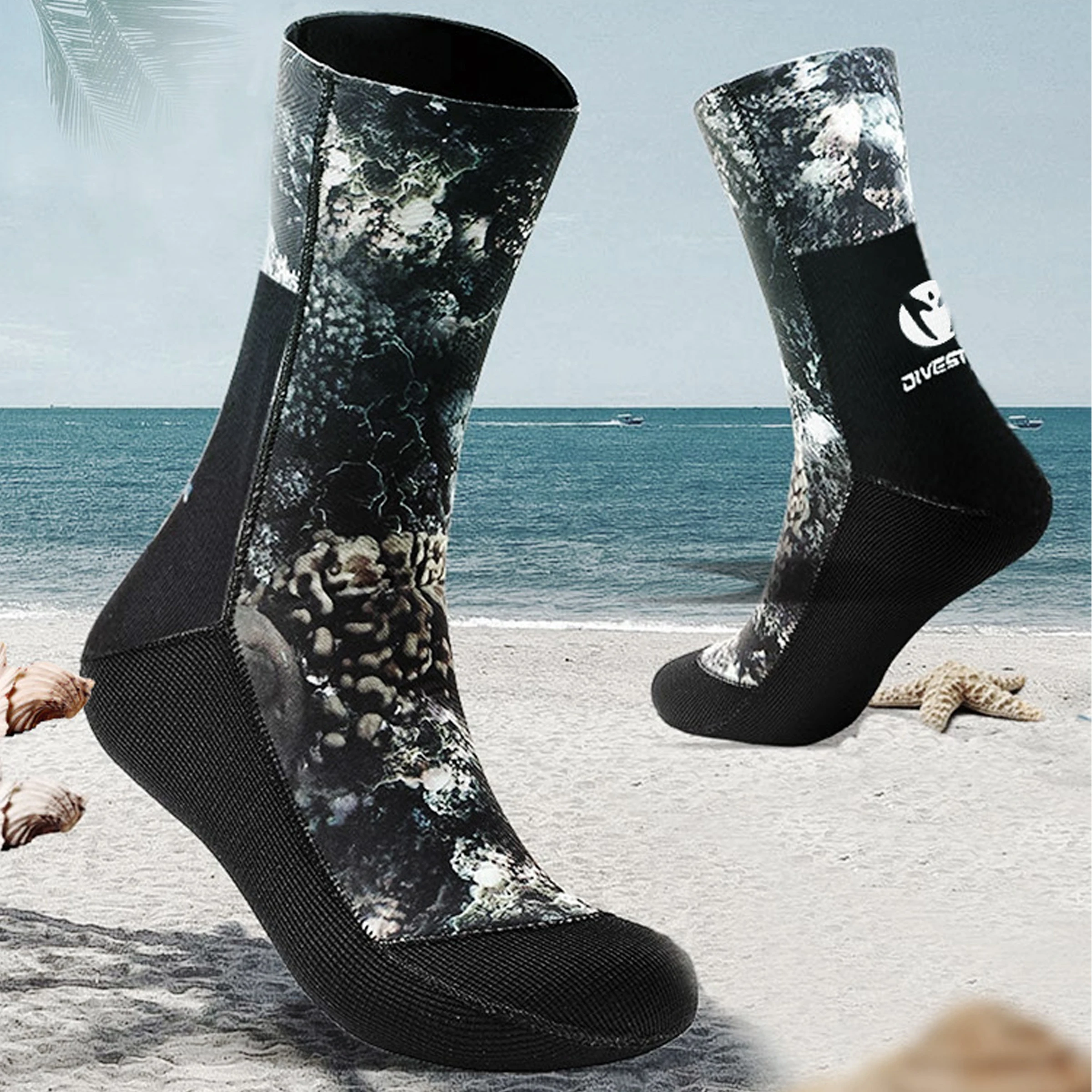 Snorkeling socks waterproof long tube non slip wear-resistant beach socks Outdoor 3.5mm diving socks swimming warm deep Diving