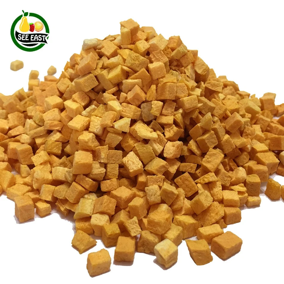 China dried vegetables for instant soup noodles 5mm freeze dried pumpkin