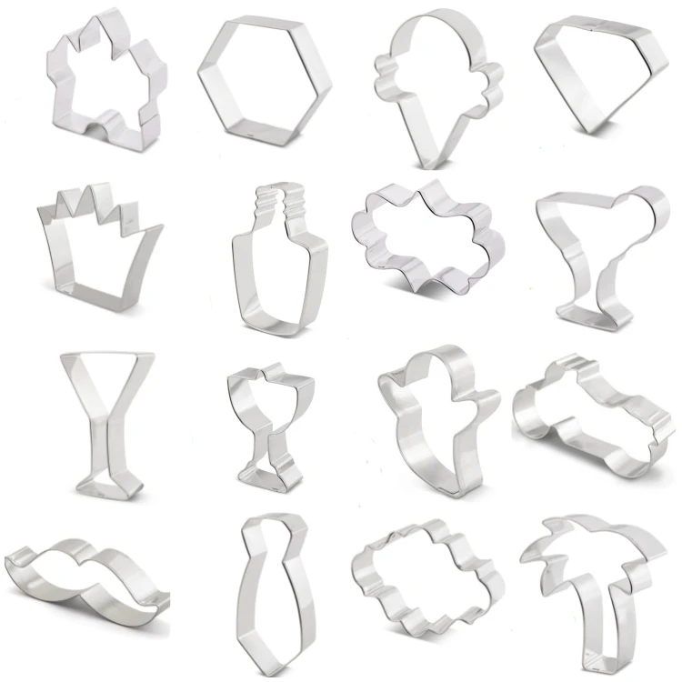 Stainless Steel Wedding Ice Cream Cone Martini Glass Cookie Cutter Palm Tree Cookie Cutter