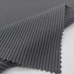 Knitted 85 nylon 15 spandex ribbed textured swimwear fabric