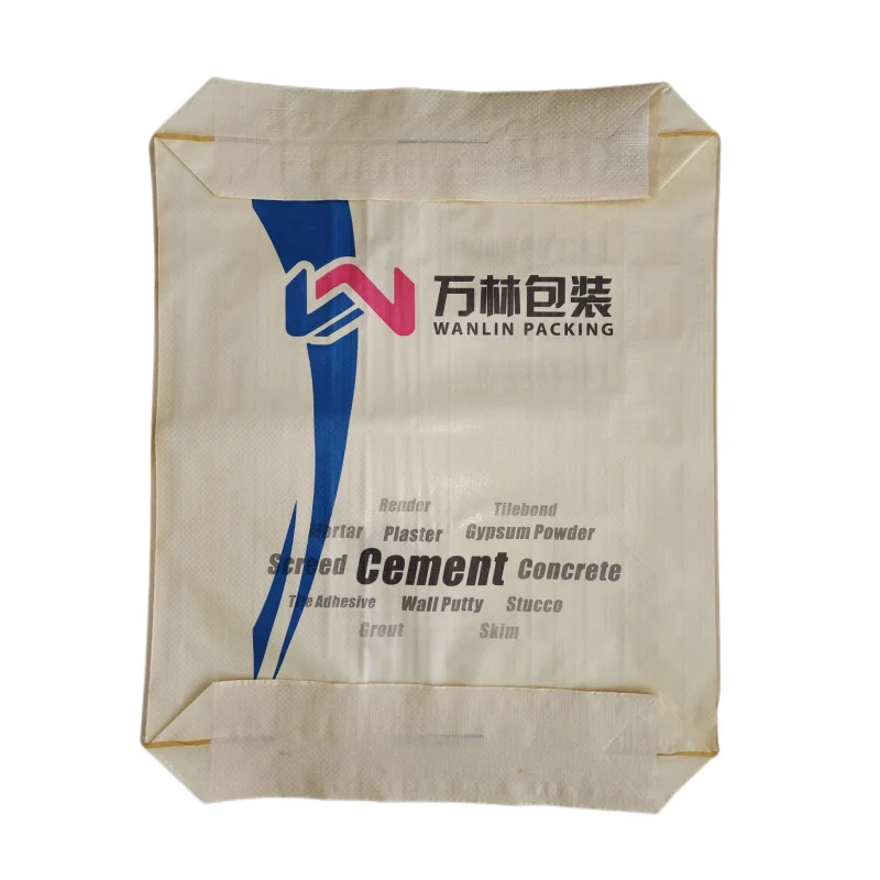 Hot sale Single layer laminated multi-color printing empty woven bags for cement packaging for building material