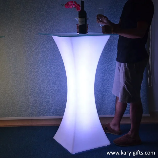 Popular Decoration Lighting Furniture Bar Cocktail LED Table