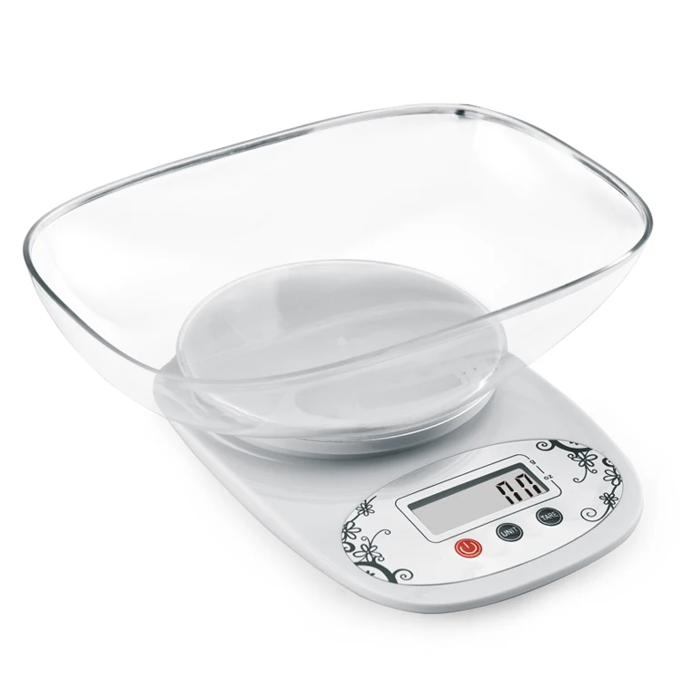 5kg Digital Balance High Accuracy Portable Weighing Smart Kitchen Food Weight Measurement Electronic Scale With Removable Bowl