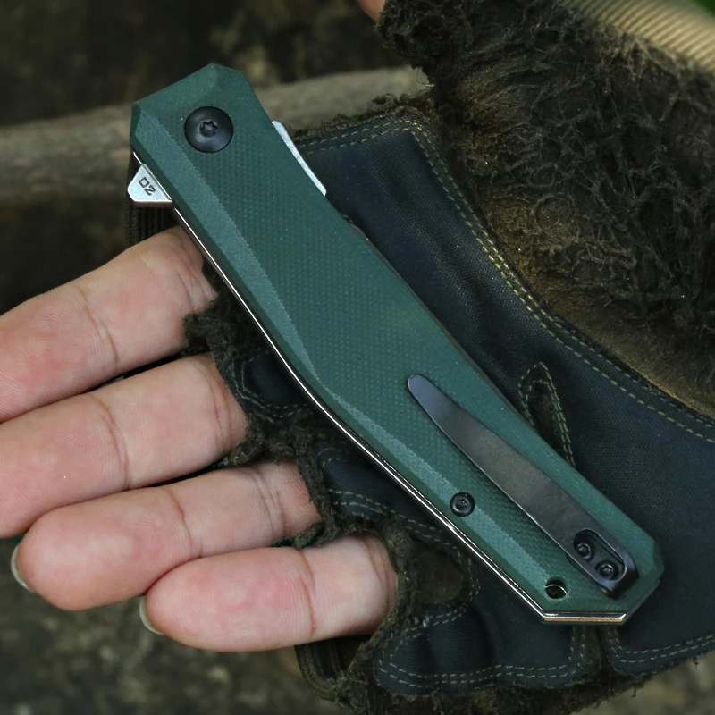 High End EDC G10 Handle D2 Blade Black Lightweight Folding Pocket Survival Knife