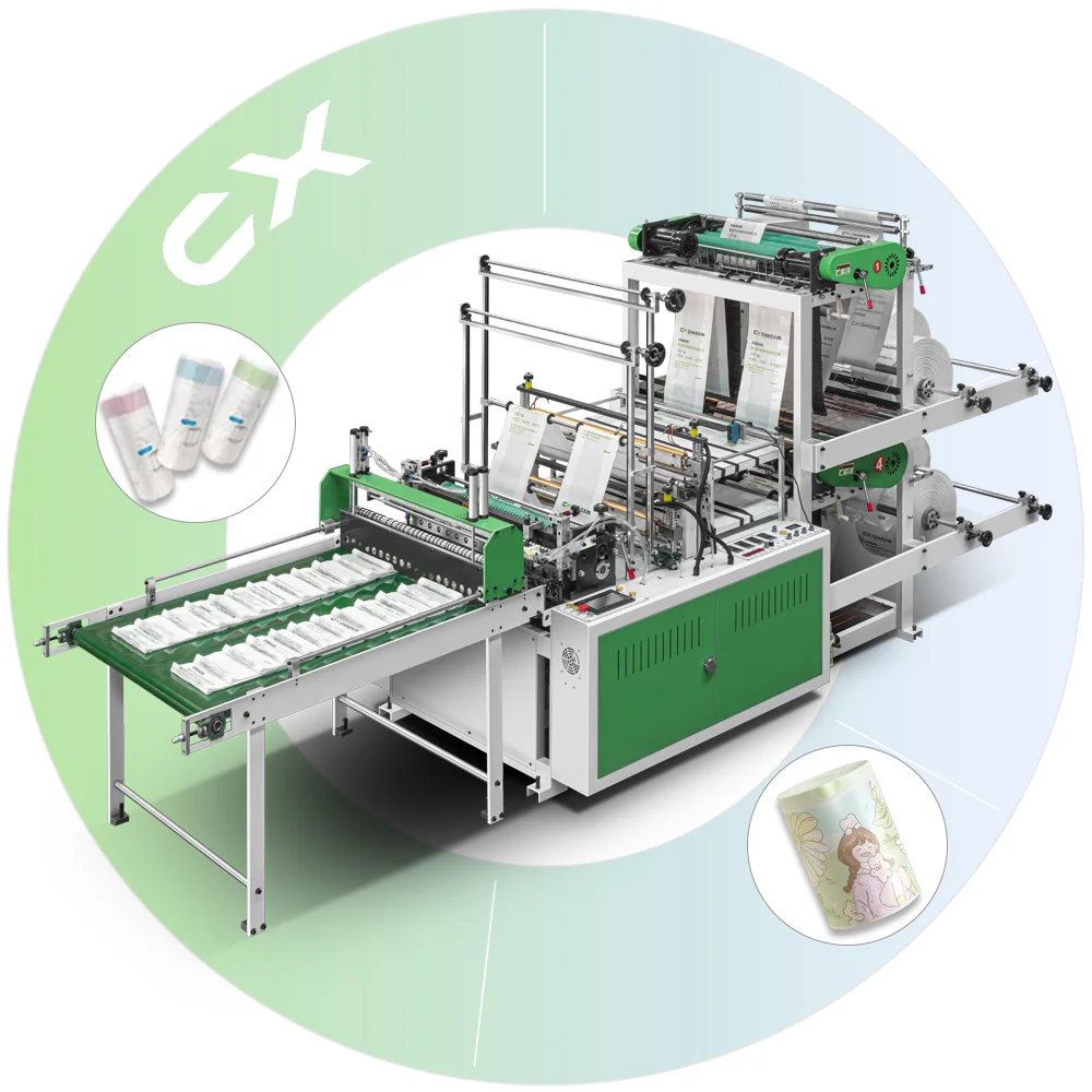 Polythene bag making machine CX-600 Double layers Four Channel Manufacture price pe bag making machine