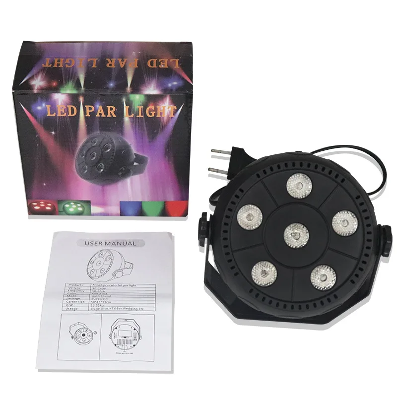 Wholesale Price 6X1W Rgb 3In1 Stage Lighting Mini Plastic Led Flat Par Light For Night Club